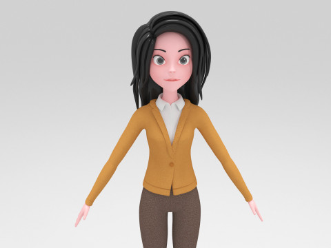 Girl Cartoon Modelo 3D