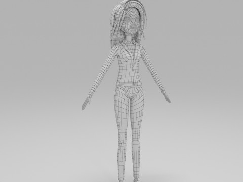 Girl Cartoon Modelo 3D