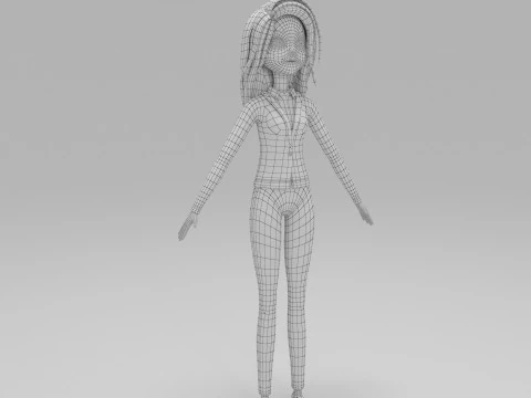 Girl Cartoon 3D Model