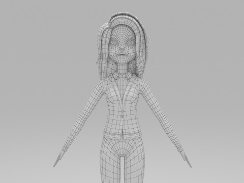 Girl Cartoon Modelo 3D
