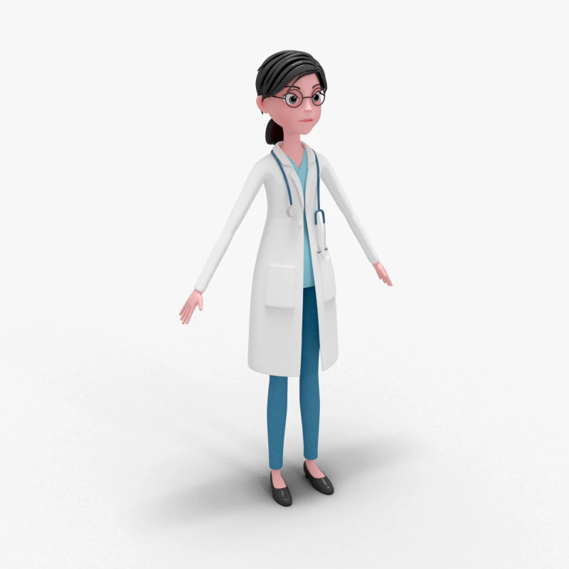 Girl Cartoon 3D Model .c4d .max .obj .3ds .fbx .stl .blend 