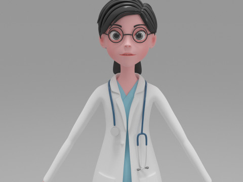 Girl Cartoon Modelo 3D