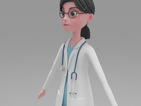 Girl Cartoon Modelo 3D