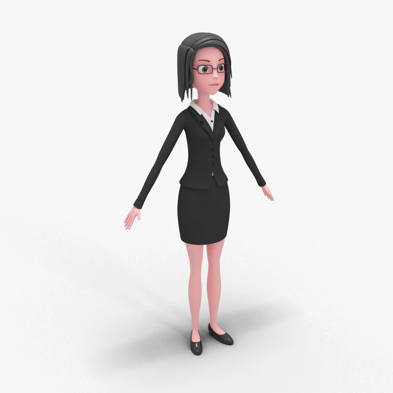 Girl Cartoon 3D Model .c4d .max .obj .3ds .fbx .stl .blend 