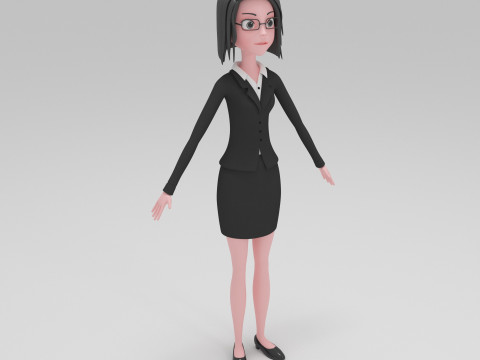 Girl Cartoon 3D Model