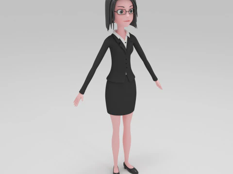 Girl Cartoon 3D Model