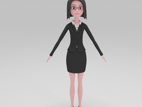 Girl Cartoon 3D Model