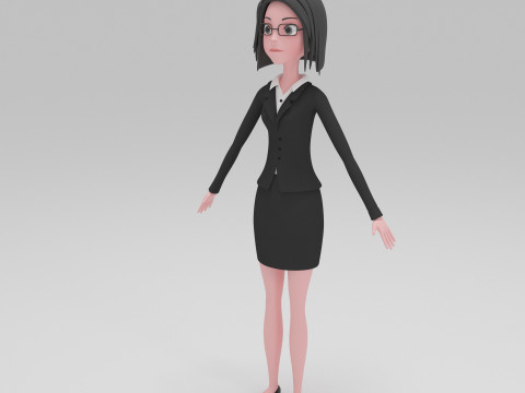 Girl Cartoon 3D Model