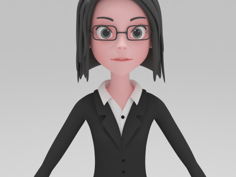 Girl Cartoon 3D Model