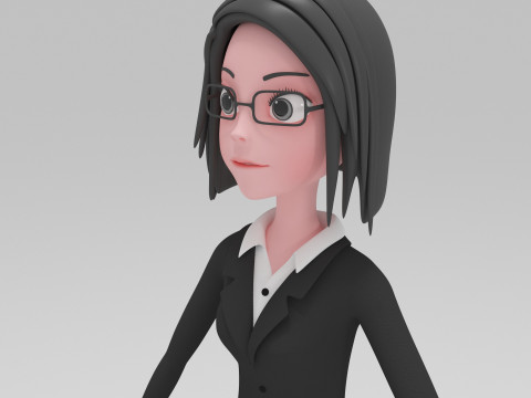 Girl Cartoon 3D Model