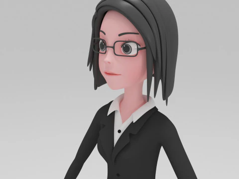 Girl Cartoon 3D Model