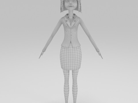Girl Cartoon 3D Model