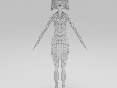 Girl Cartoon 3D Model