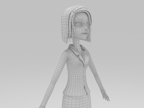 Girl Cartoon 3D Model