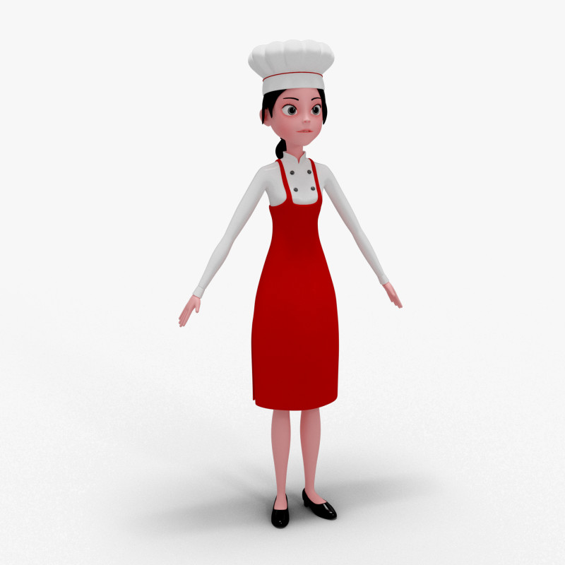 Girl Cartoon Modèle 3D .c4d .max .obj .3ds .fbx .stl .blend