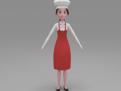 Girl Cartoon Modèle 3D
