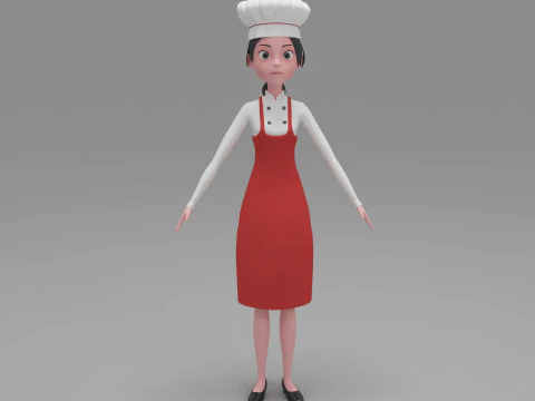 Girl Cartoon 3D Model