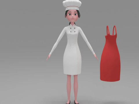 Girl Cartoon 3D Model