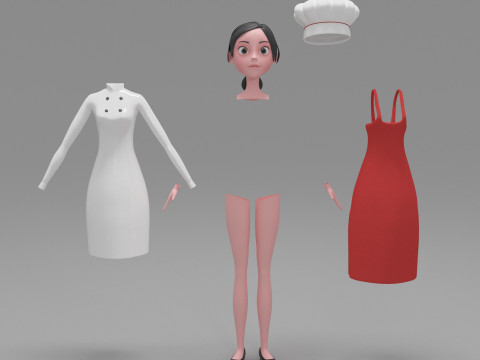 Girl Cartoon Modèle 3D