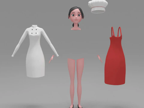 Girl Cartoon 3D Model