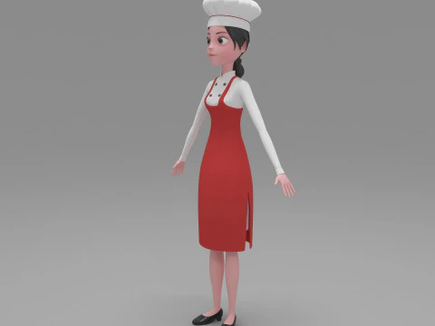 Girl Cartoon 3D Model