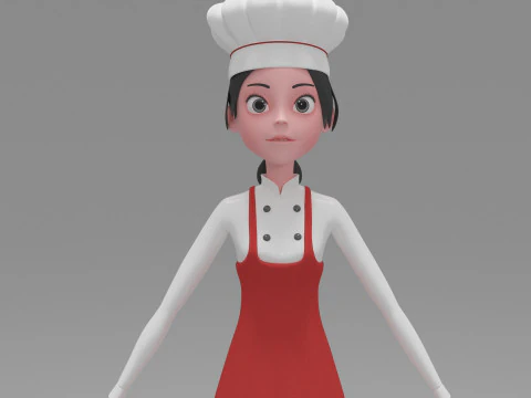 Girl Cartoon 3D Model