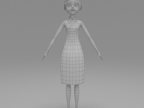 Girl Cartoon Modèle 3D