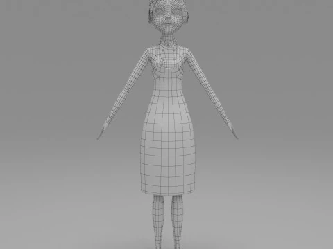Girl Cartoon 3D Model