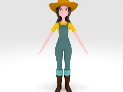 Girl Cartoon Modèle 3D
