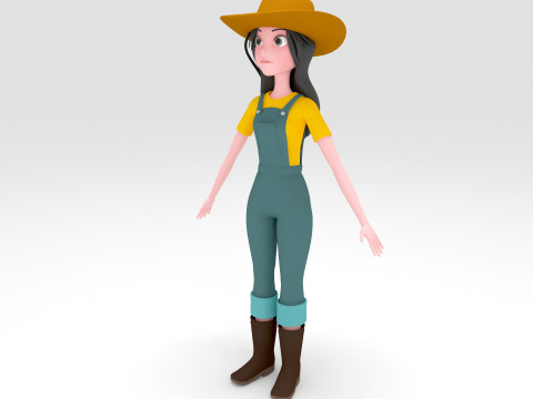Girl Cartoon Modèle 3D