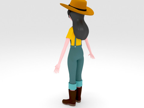 Girl Cartoon Modèle 3D