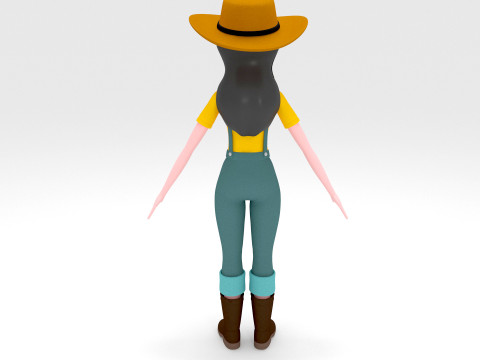 Girl Cartoon Modèle 3D