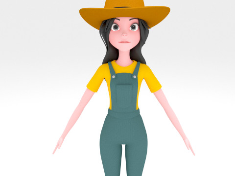 Girl Cartoon Modèle 3D