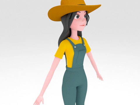 Girl Cartoon Modèle 3D