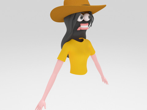 Girl Cartoon Modèle 3D