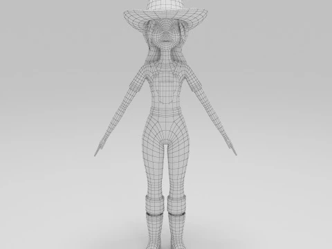 Girl Cartoon 3D Model