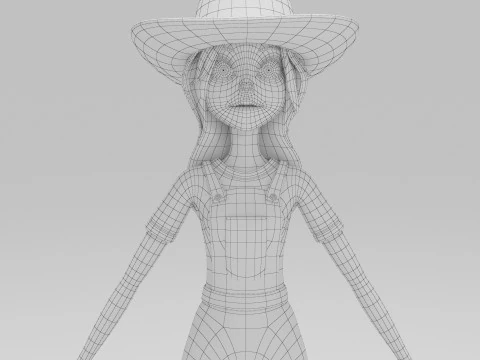 Girl Cartoon 3D Model