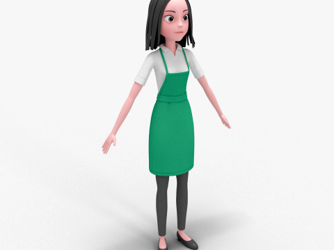 Girl Cartoon 3D Модель