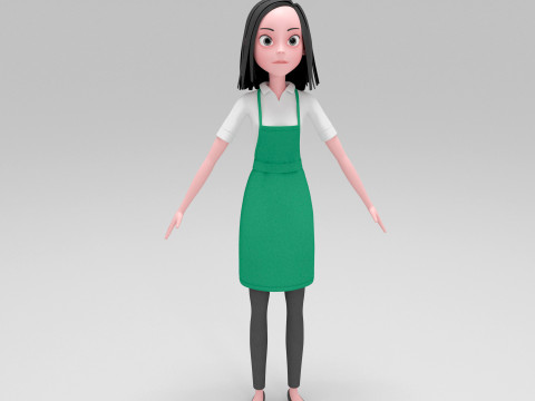 Girl Cartoon Modello 3D