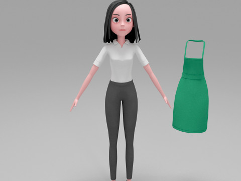 Girl Cartoon Modello 3D