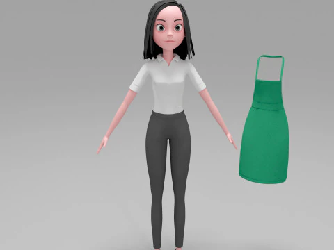 Girl Cartoon 3D Model