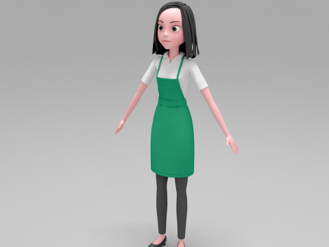 Girl Cartoon Modello 3D