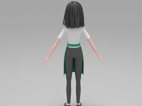 Girl Cartoon 3D Model