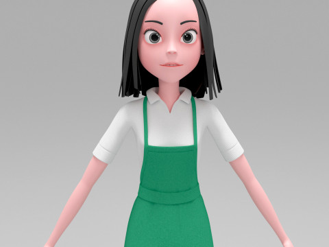Girl Cartoon Modello 3D
