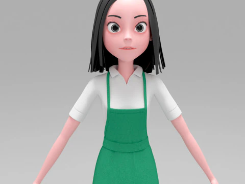 Girl Cartoon 3D Model