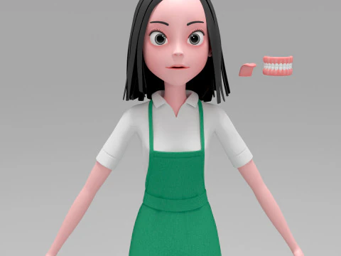 Girl Cartoon 3D Model