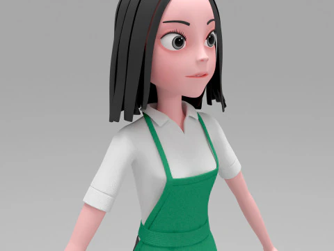 Girl Cartoon 3D Model