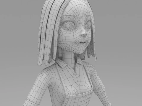 Girl Cartoon 3D Model