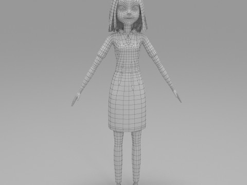 Girl Cartoon Modello 3D