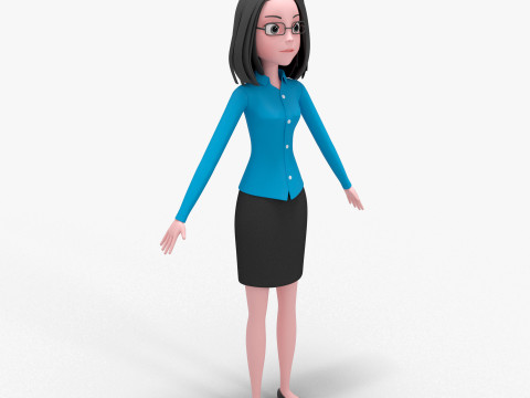 Girl Cartoon 3D Модель